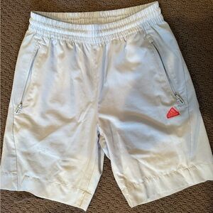 Adidas White and Pink Men's Athletic Shorts